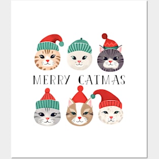 MERRY CATMAS CUTE CATS Posters and Art